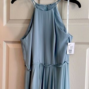 Elegant Light Sage Halter Dress